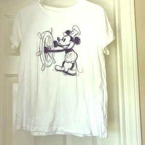 White Mickey Mouse/Steamboat Willy T-Shirt